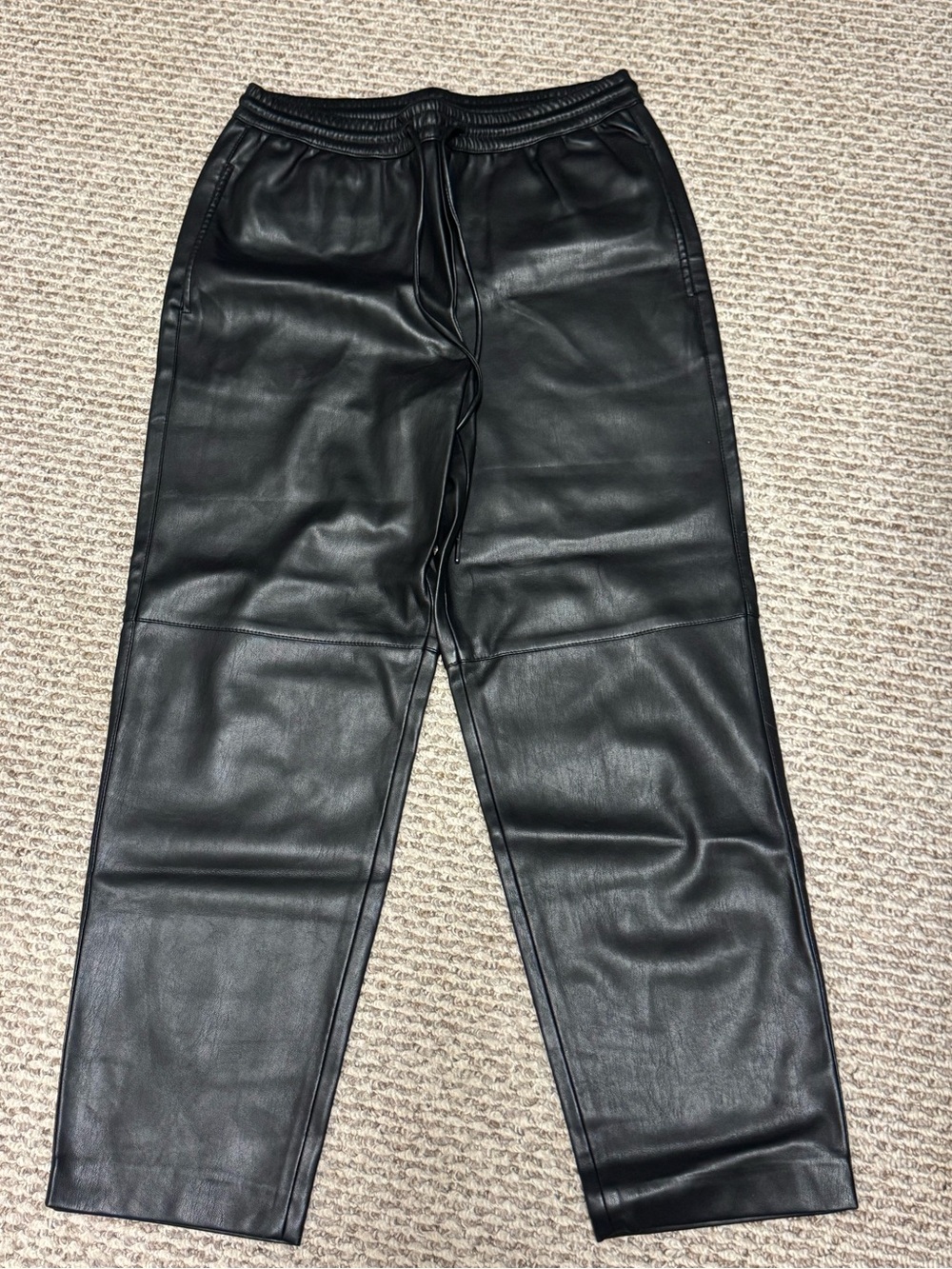 Mango Black Faux Leather ankle length Pants